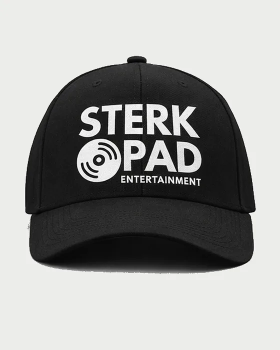 SterkOpad Entertainment snapback cap in black with an embroidered front logo
