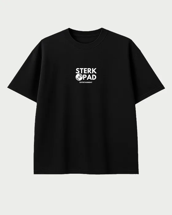 SterkOpad Entertainment classic logo t-shirt in black, with a small left-chest logo